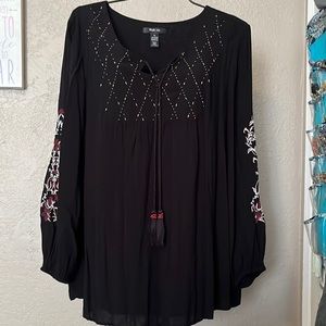 Style & Company Embroidered Peasant Blouse